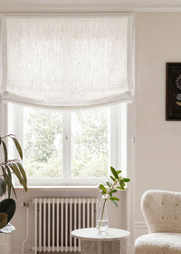 Pure White 100% Linen Relaxed blind. Beata Brilliant White by Ada & Ina