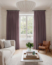 Purple Linen Living room curtains - 100% pre-washed linen. Bianco Plum by Ada & Ina.