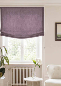 Purple Relaxed linen blind - pre-washed. Bianco Plum by Ada & Ina.
