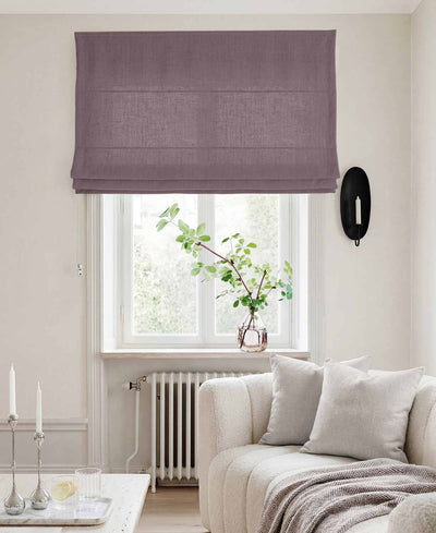 Purple Linen Roman blind - Cotton lined. Made of pre-washed 100% linen Bianco Fig by Ada & Ina.