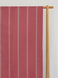 Rana Cherry- Red curtain fabric with hand drawn stripes