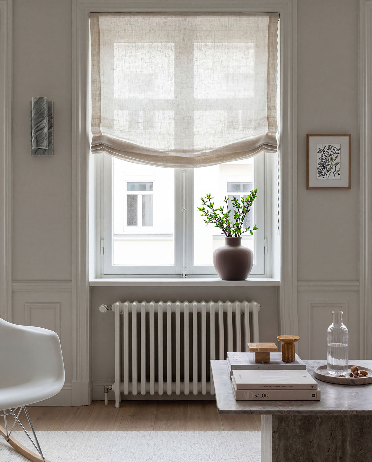 Sheer Linen Roman Blind - Relaxed Roman Blind Made to Measure - Natural Linen