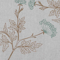 Emmy Sage - Natural fabric with botanical Light Green and Brown print
