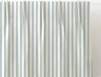 Liliana Sage-WHT - white fabric with green striped pattern