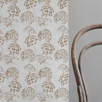 Erleen-Nat Sand - Curtain fabric with Brown botanical print