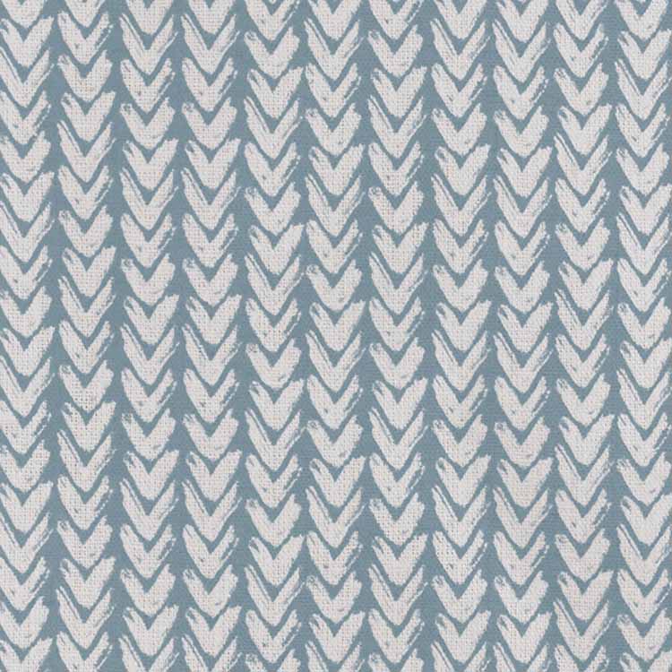 Fia Shadow Blue - Linen curtain fabric, abstract Blue pattern