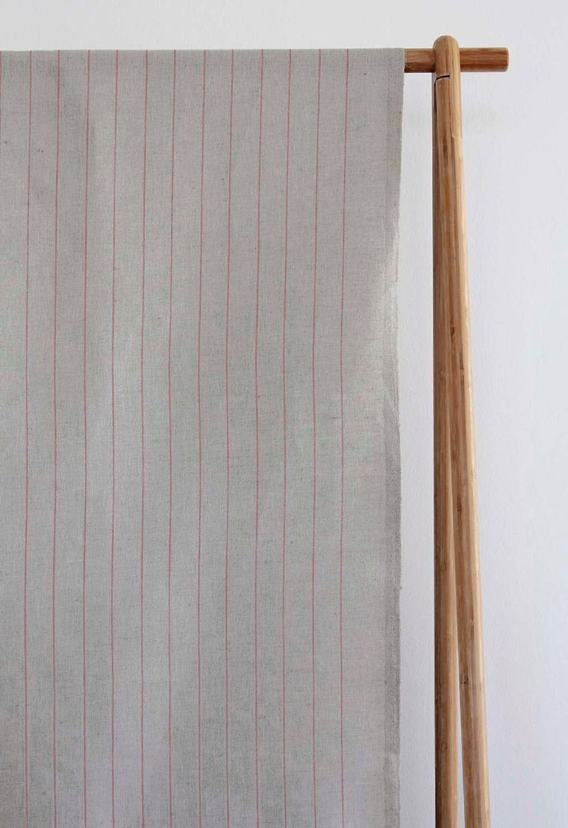 Solveig Sweet Pea - Curtain fabric with Pink stripes