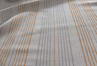 Else-Tangerine - Linen Cotton mix curtain fabric, Orange & Grey stripes
