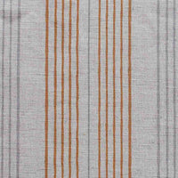 Else-Tangerine - Linen Cotton mix curtain fabric, Orange & Grey stripes