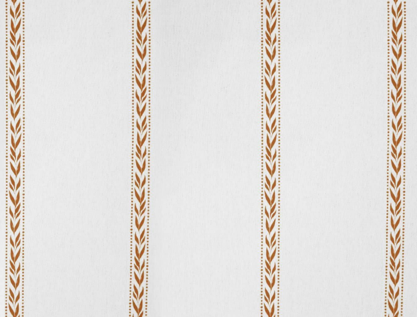 Helena Terracotta - curtain fabric with Orange striped print
