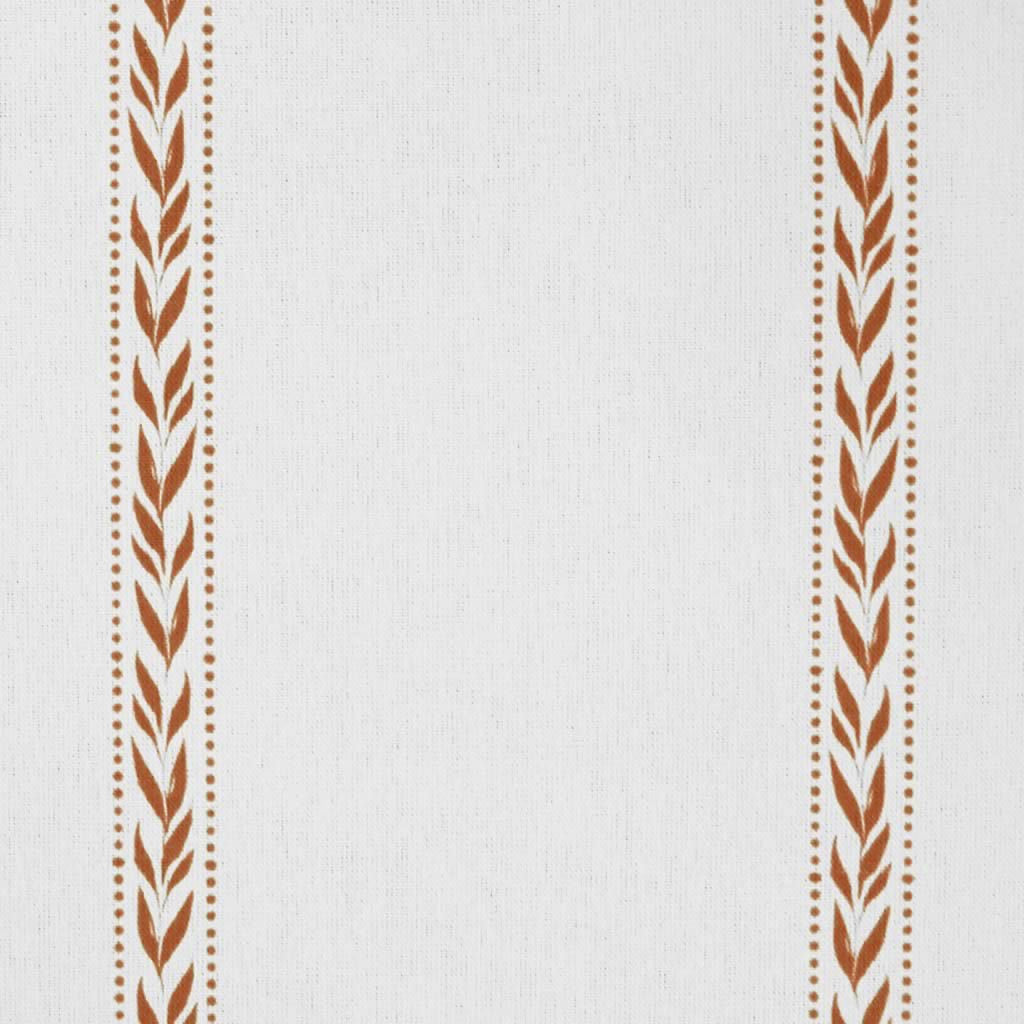 Helena Terracotta - curtain fabric with Orange striped print