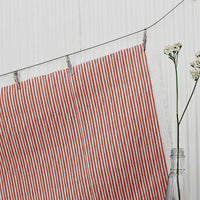 Maisa Terracotta - Linen curtain fabric, Orange stripes