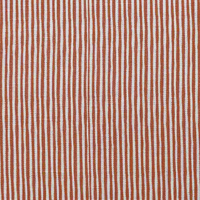 Maisa Terracotta - Linen curtain fabric, Orange stripes