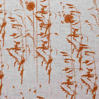 Breeze Terracotta - Curtain fabric with Orange botanical pattern