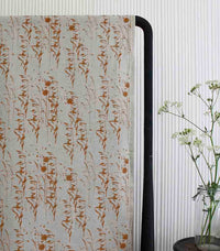 Breeze Terracotta - Curtain fabric with Orange botanical pattern