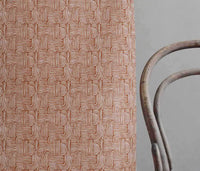 Ediva Terracotta - Curtain fabric with Orange abstract print
