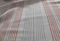 Else Terracotta - Linen Cotton mix curtain fabric, Orange & Grey stripes