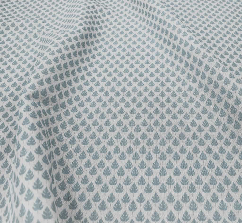 Kira-INV True Blue- Curtain fabric with Light Blue botanical print