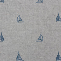 Sail True Blue - Curtain fabric with blue pattern of sailboats
