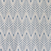 Sylvia True Blue - Blue abstract print on Natural fabric