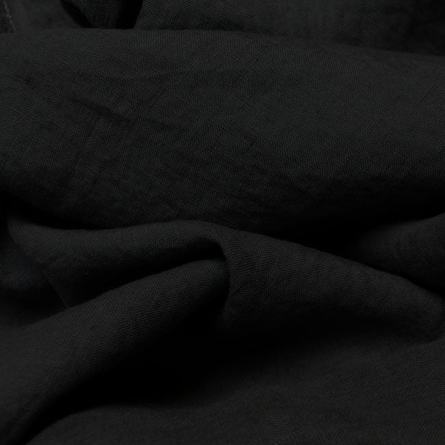 Ulrike Black, stonewashed linen cotton mix fabric