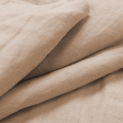 Vilgot Dream Beige - Stonewashed double width Beige linen fabric, close-up