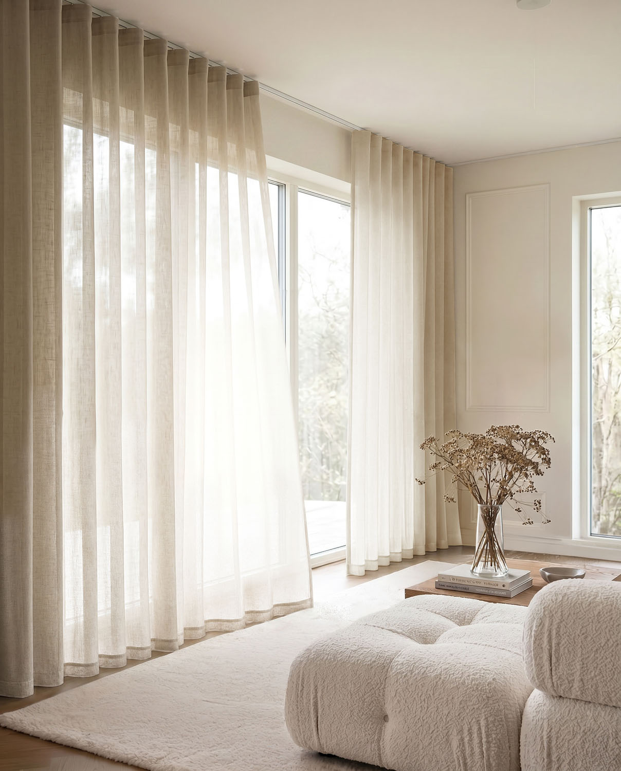 Mette Natural - Natural Sheer Linen Made to Measure Curtains
