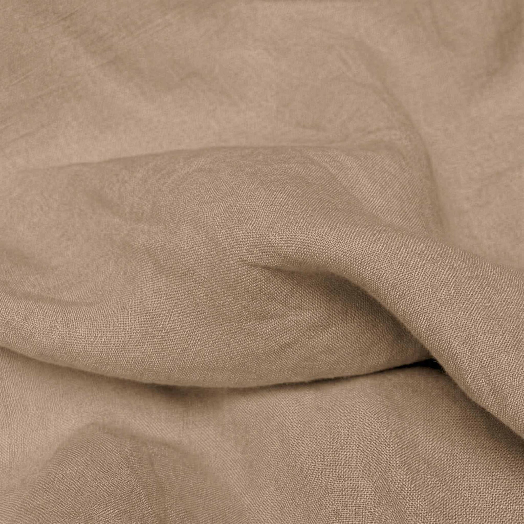 Warm Neutral Linen Fabric - close-up. Mariana Sand by Ada & Ina