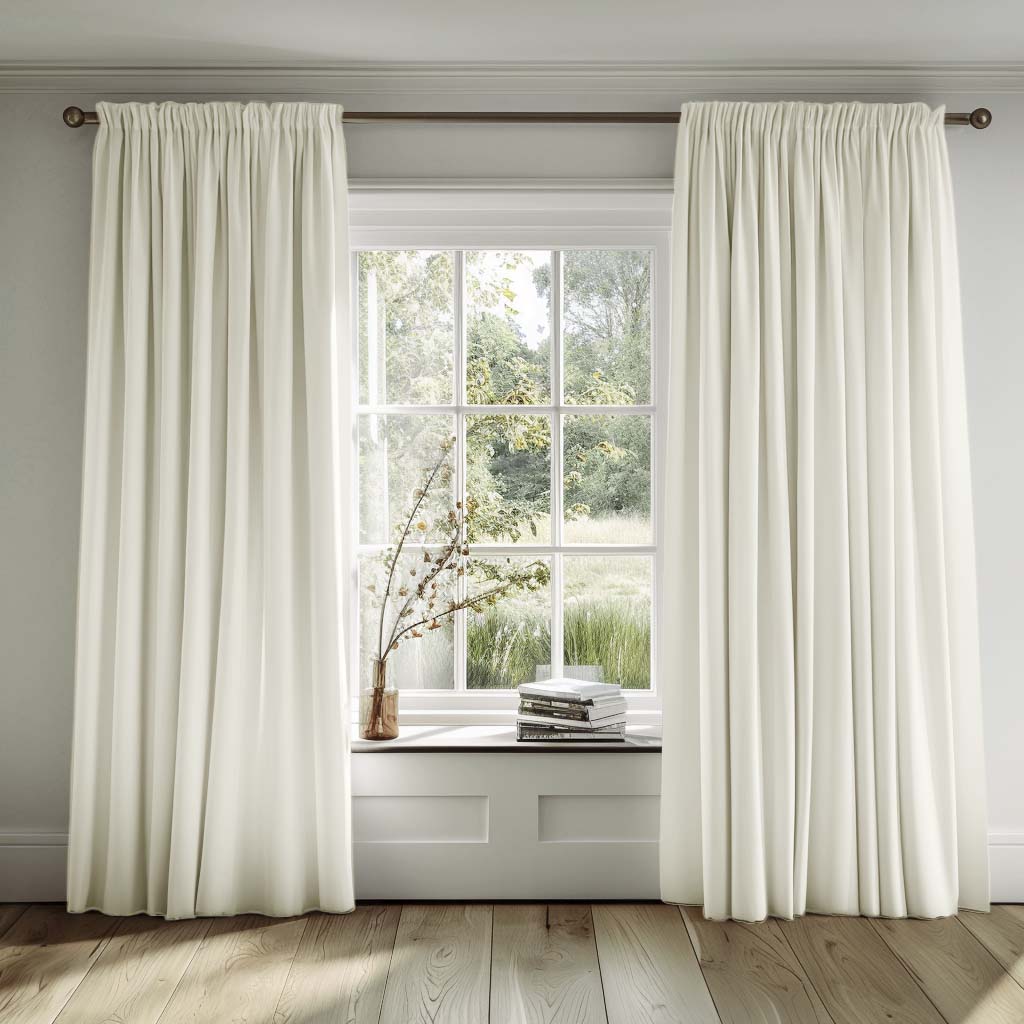 White Cotton Curtains - more affordable option for Pure Linen Curtains - hangs beautifully and evenly