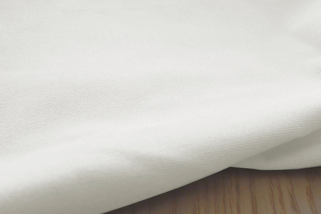 Amara White - Cotton fabric, close-up shot of the weave of this sturdy fabric