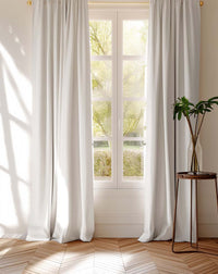 Pair of Cotton curtains in Amara White fabric, Lifestyle shot