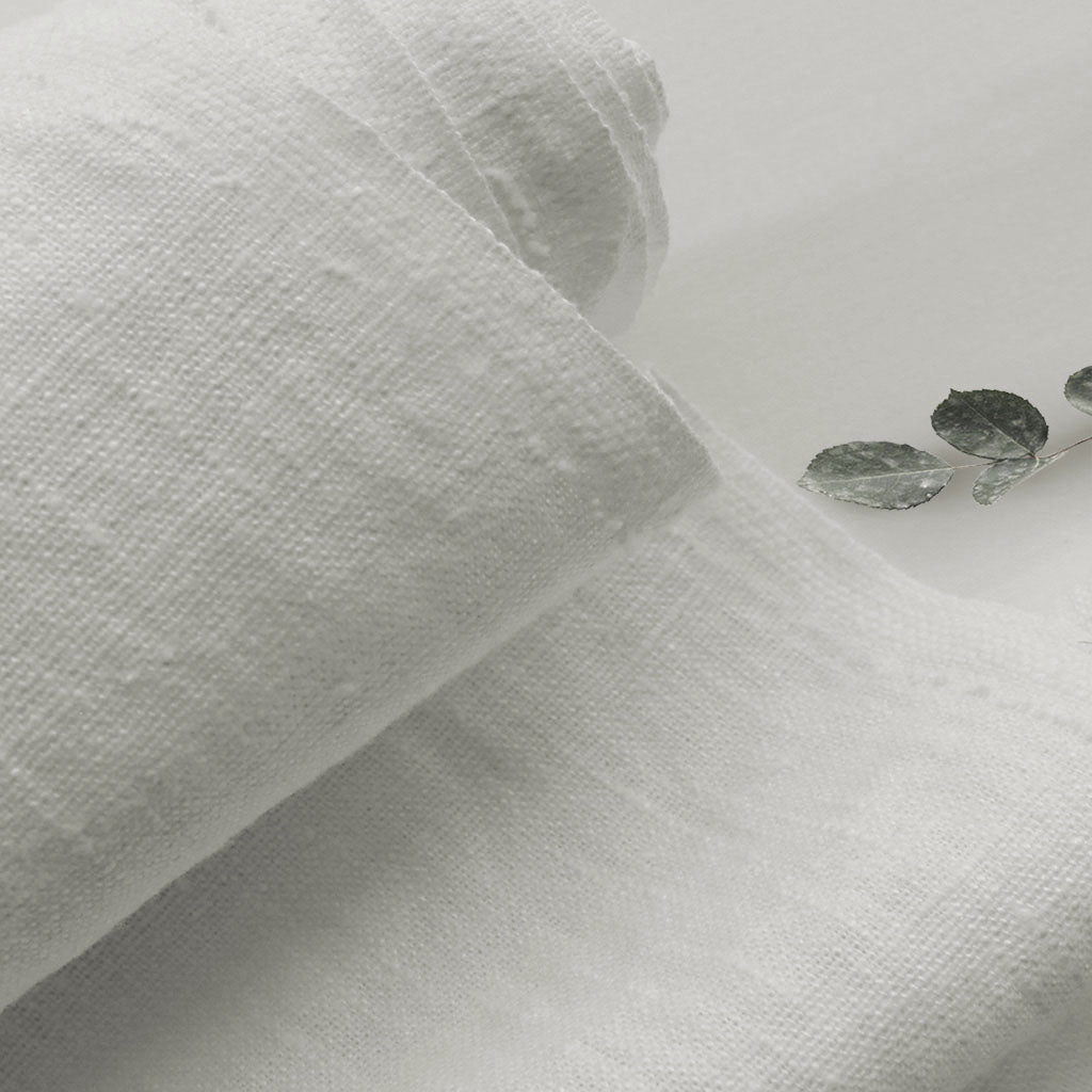 Pure White Linen Fabric - Perfect Brilliant White Linen Fabric for Curtains