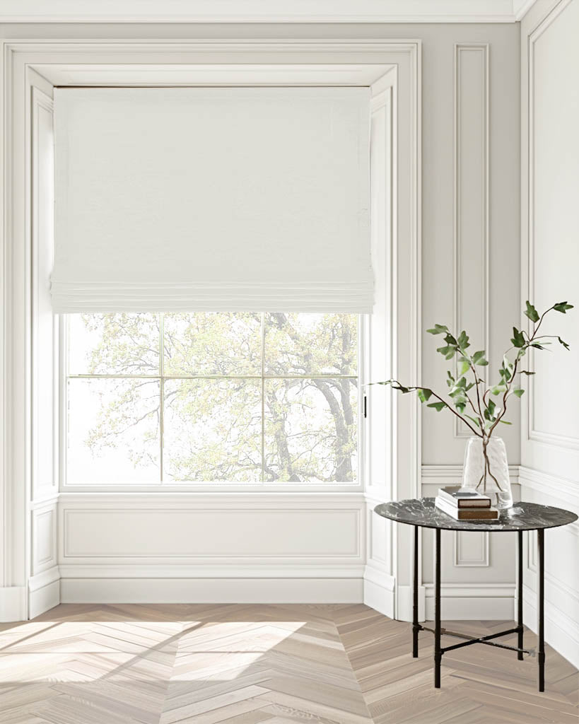 Dinah Off White - Pre-washed White colour Linen upholstery fabric. Ideal for warm curtains and blinds.