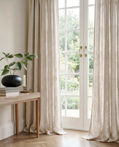 White Linen Curtains - 100% Linen. Made of Beata Bone White by Ada & Ina.