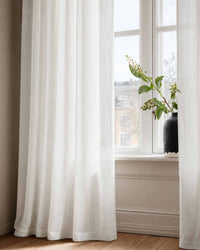 Pure white Linen Curtains with cotton lining. Made of soft Linen Cotton - Lupe Brilliant White