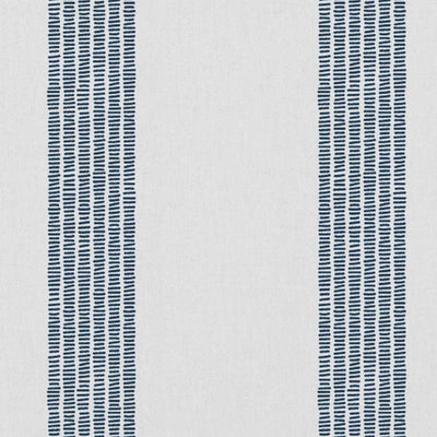 Sumi Ink-WHT - White curtain fabric with Blue Striped print