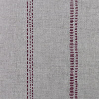 Rae Wine - Curtain fabric with red hand drawn stripes