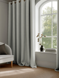 Dinah Winter Fog - Subtle light grey Linen mix Curtains with blackout lining