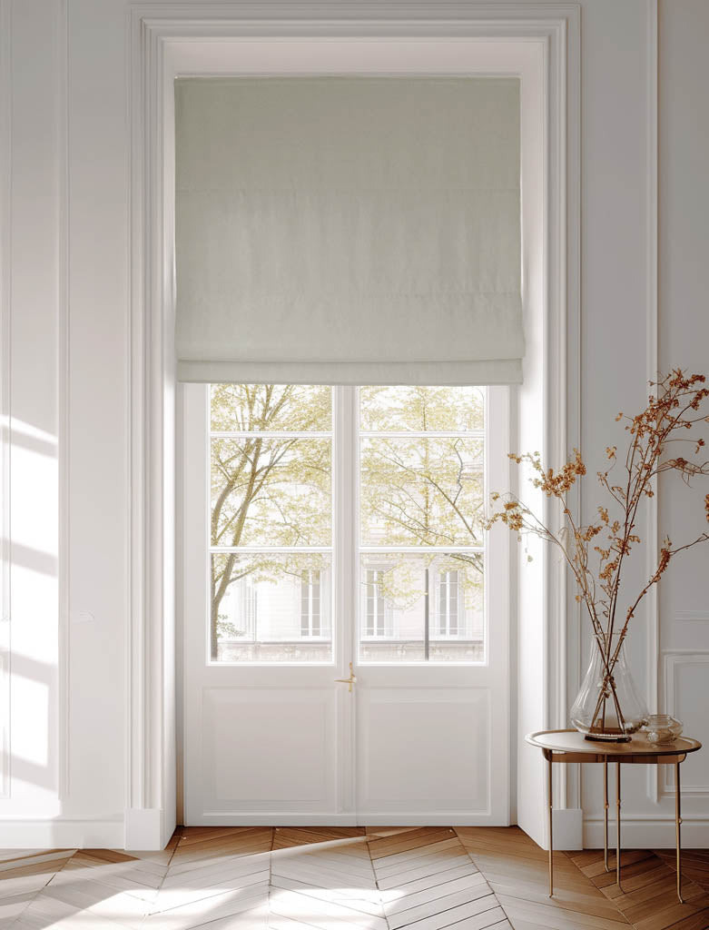 Light Grey cotton roman blind