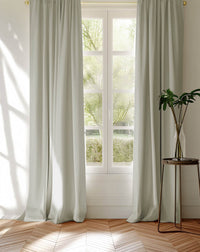 Pair of light grey cotton curtains