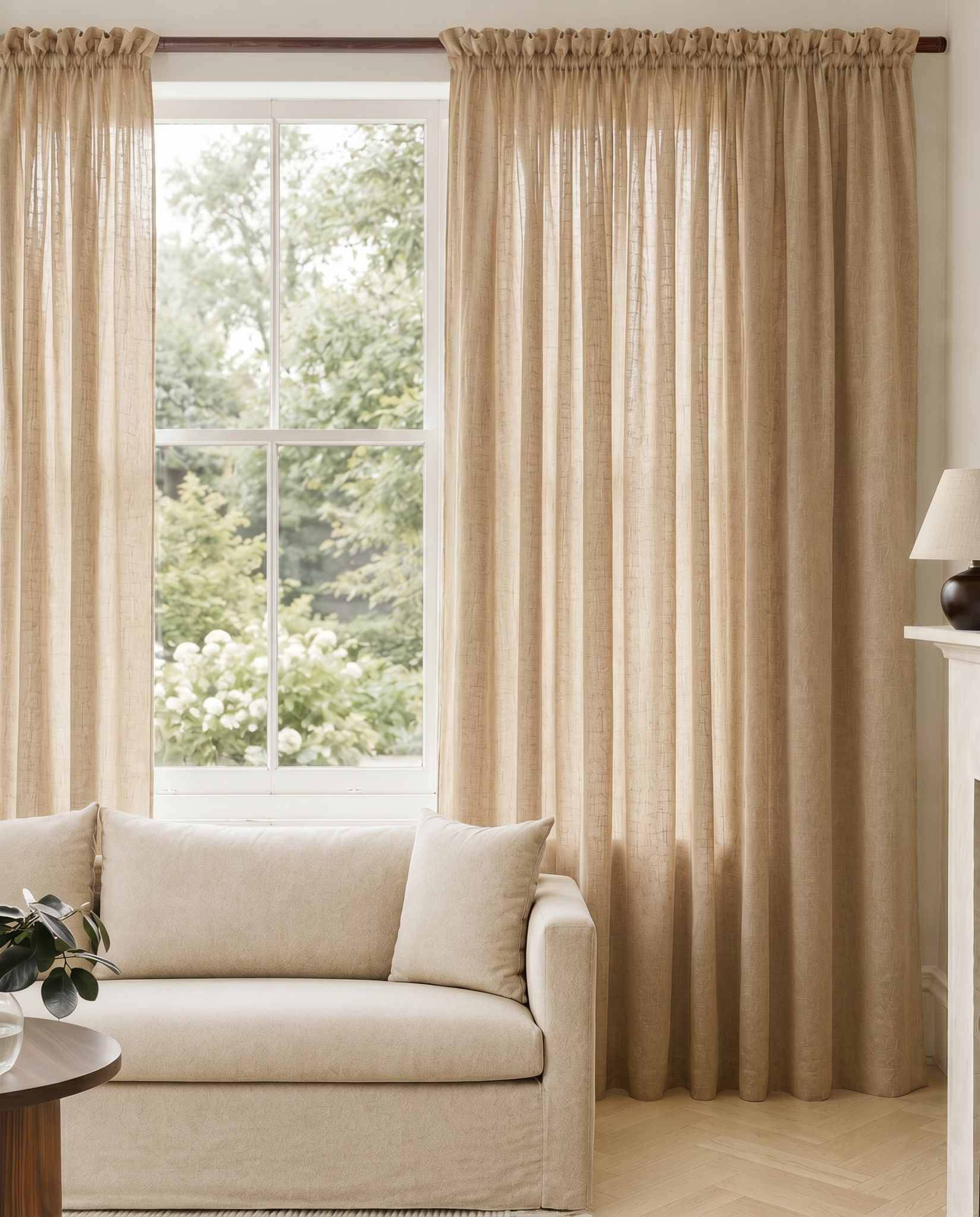 Yellow Linen Curtains. Mariana Gold Rose by Ada & Ina