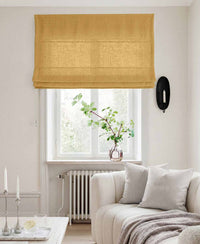 Yellow Linen Roman blind - Cotton lined. Made of pre-washed 100% linen Bianco Mustard by Ada & Ina.
