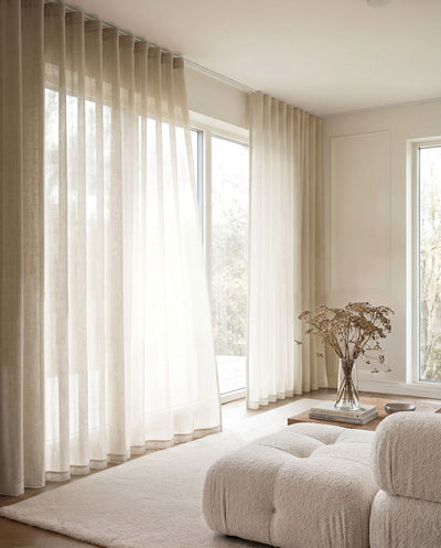 Mette Natural - Natural Sheer Linen Made to Measure Curtains 