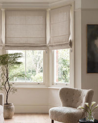 Heavy Linen Roman Blinds for Bay window
