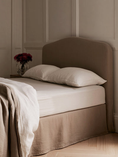 Natural Linen Bed Valance - Bedroom Hero Image 