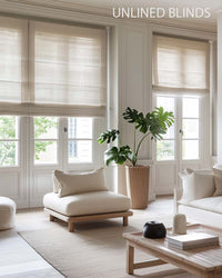 Adria Roman blinds - Unlined in a modern living room