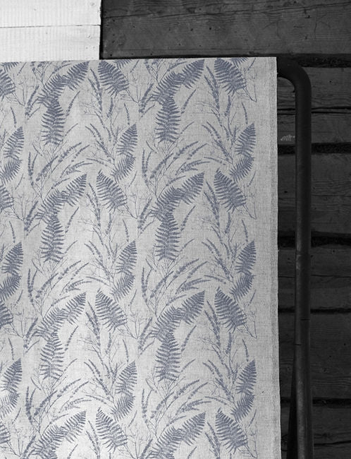 Fernia Ash - Fabric for curtains with Grey print