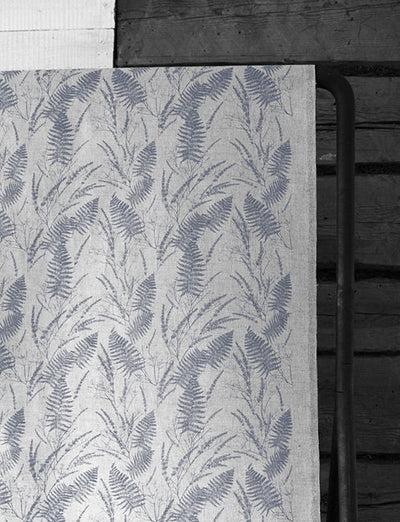 Fernia Ash - Fabric for curtains with Grey print
