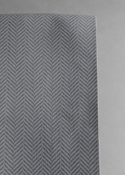 Hugo Ash Curtain fabric, Herringbone pattern. Linen Cotton Mix
