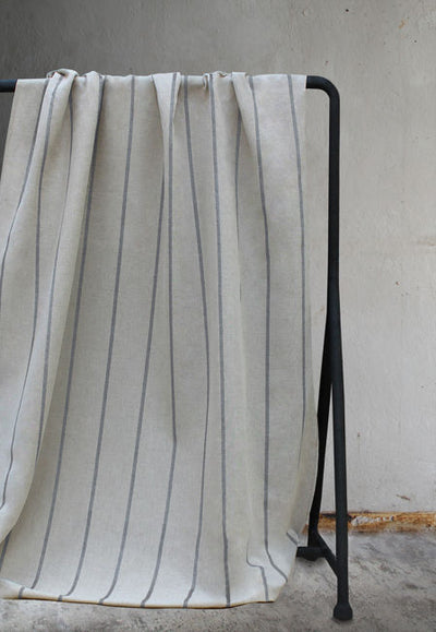Ronja Ash - Curtain fabric with Grey stripes